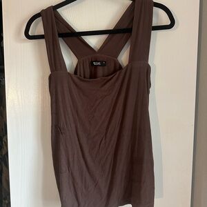 Michael Lauren Brown Backless Sleeveless Tank Top